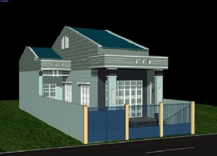 
Ảnh 8: Phối cảnh thiết kế nhà cấp 4 4x12m ( Nguồn: Internet)
