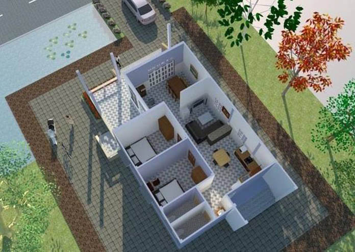 Ảnh 7: Công năng sử dụng phù hợp của mẫu nhà cấp 4 diện tích 6x15m