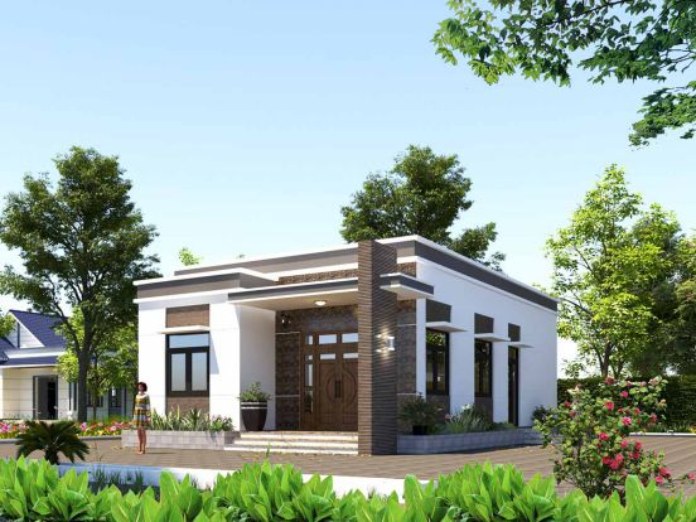Ảnh 13: Xây nhà cấp 4 có 3 phòng ngủ mái bằng giúp ngôi nhà có thêm không gian.