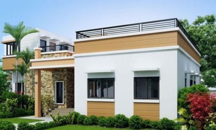 Ảnh 12: Các mẫu nhà cấp 4 giá 500 triệu mái bằng có 3 phòng ngủ thích hợp cho các gia đình lớn ở nông thôn.