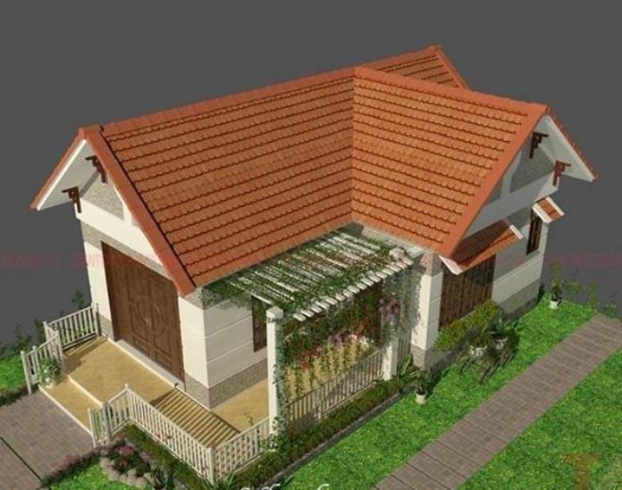 Ảnh 7: Mẫu nhà cấp 4 mái thái thiết kế đơn giản.