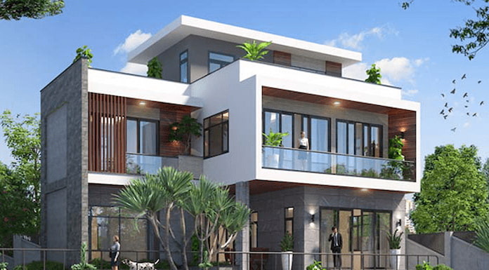 Ảnh 17. Mẫu nhà chữ l 2 tầng 600 triệu 1 tum hiện đại giá 600 triệu