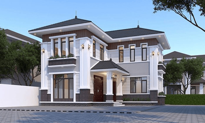 Ảnh 15. Mẫu nhà nhà chữ l 2 tầng 600 triệu kiểu biệt thự mini
