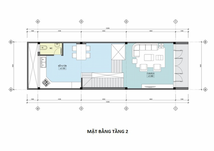 
Ảnh 23. Mẫu nhà 3 tầng có gara tầng 2 của mẫu nhà phố 5x16m
