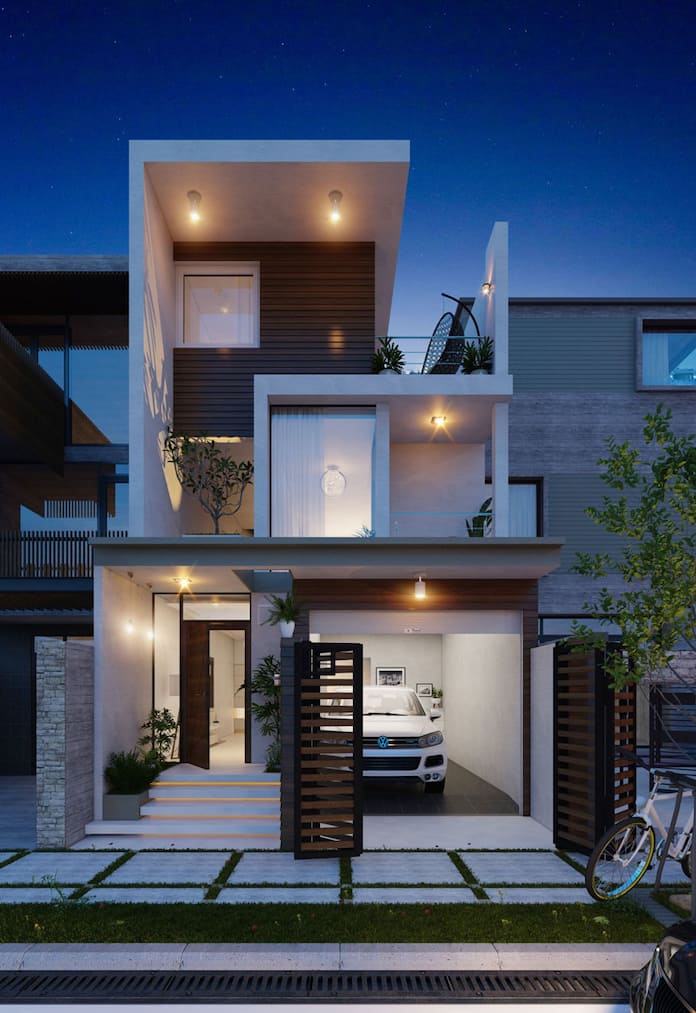 
Ảnh 10. Mẫu thiết kế nhà 2 tầng 3 phòng ngủ có ban công
