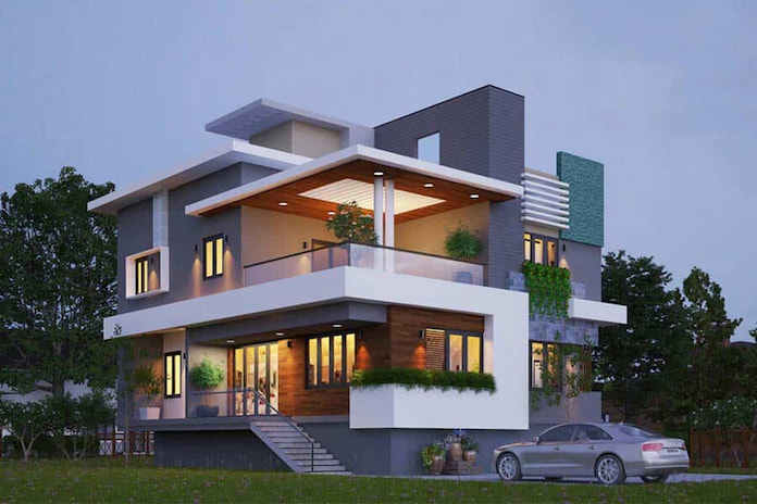 
Ảnh 23. Mẫu nhà 2 tầng 3 phòng ngủ cổng mặt phố hiện đại
