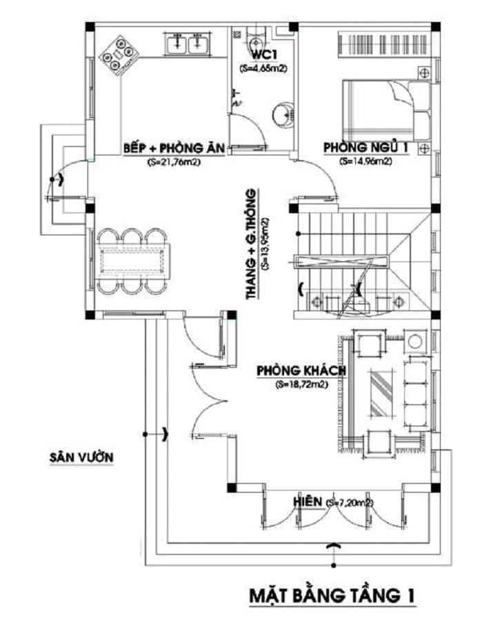 
Ảnh 18: Công năng mẫu nhà 2 tầng chữ L 100m2 có sân vườn rộng rãi

