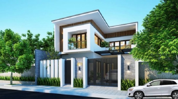 
Ảnh 5: Mẫu nhà chữ L 100m2 có 2 tầng mái bằng đẹp, hiện đại
