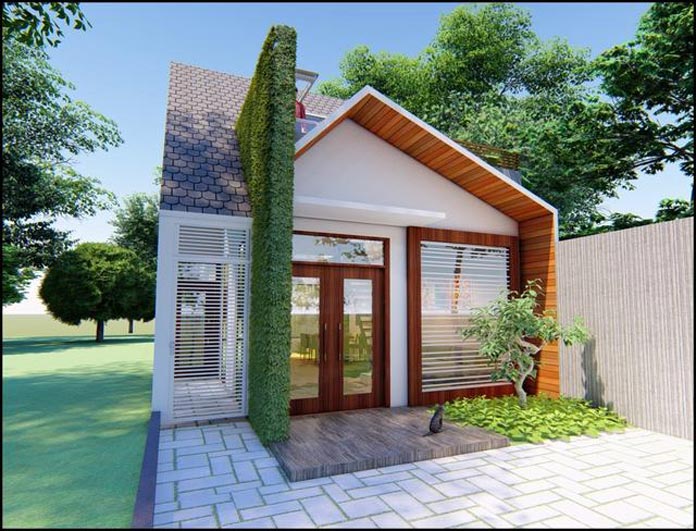 
Ảnh 4: Ngôi nhà với thiết kế nhỏ gọn có phần sân thoáng mát
