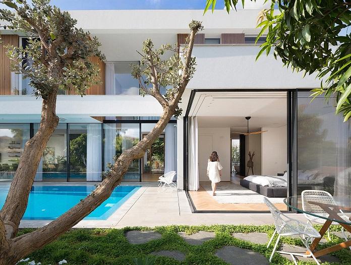 
Ảnh 8: Mẫu nhà chữ L 2 tầng mái bằng đẹp
