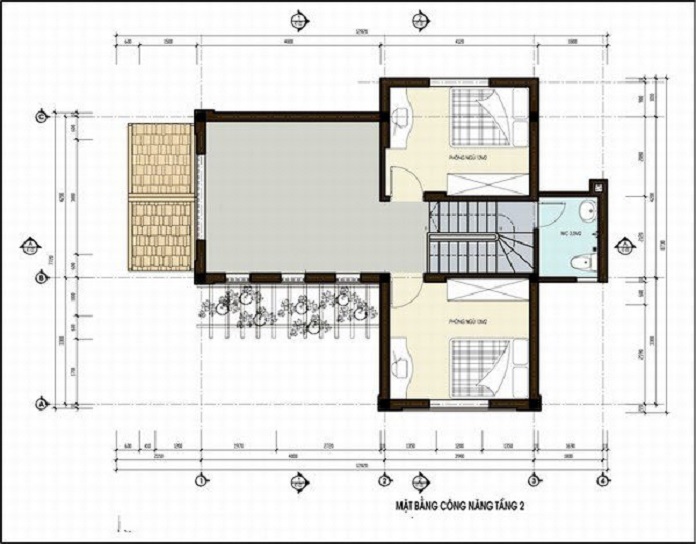 
Ảnh 30: Công năng tầng 2 mẫu nhà chữ L 2 tầng cổ điển 4 phòng ngủ diện tích 100m2 sang trọng, đẳng cấp
