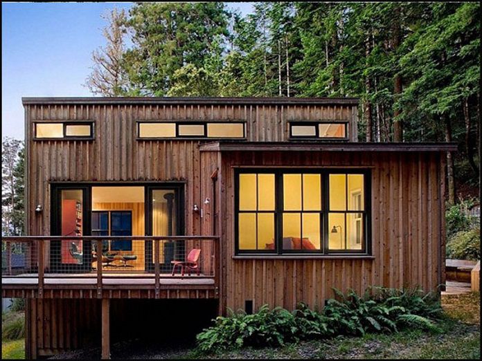 
Ảnh 5: Nhà gỗ nhỏ đẹp kết hợp cửa kính
