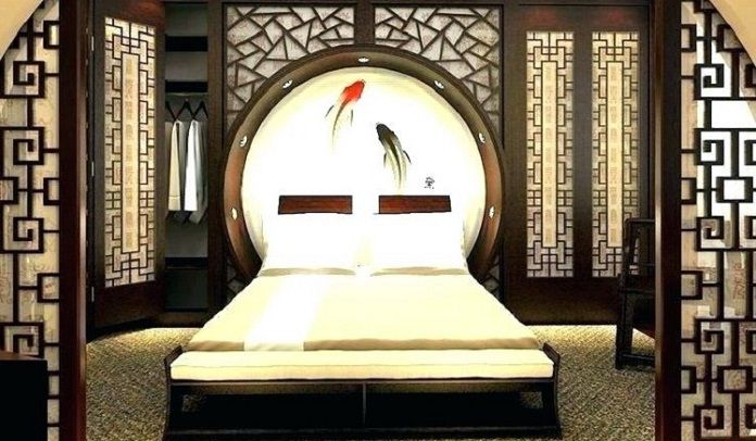  Ảnh 7: Phòng ngủ kiểu Trung Quốc có bức bình phong đẹp mắt