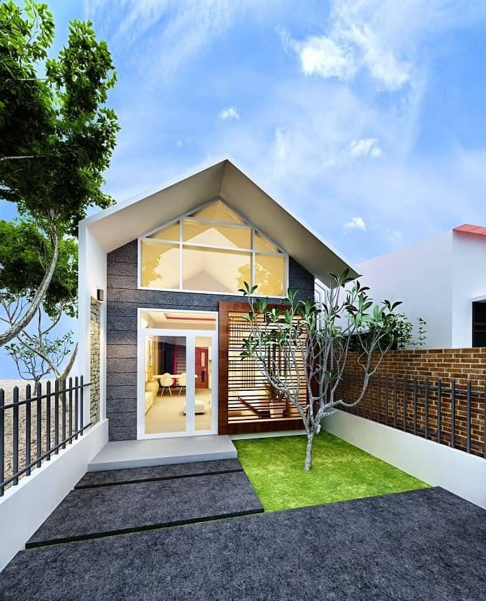 Ảnh 26: Phối cảnh nhà cấp 4 có tầng áp mái kích thước nhỏ.