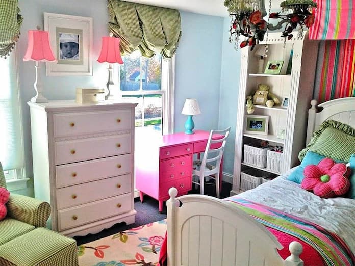  Ảnh 17: Mẫu phòng ngủ đẹp sử dụng cho các bé gái người ta thường sử dụng phong cách Vintage