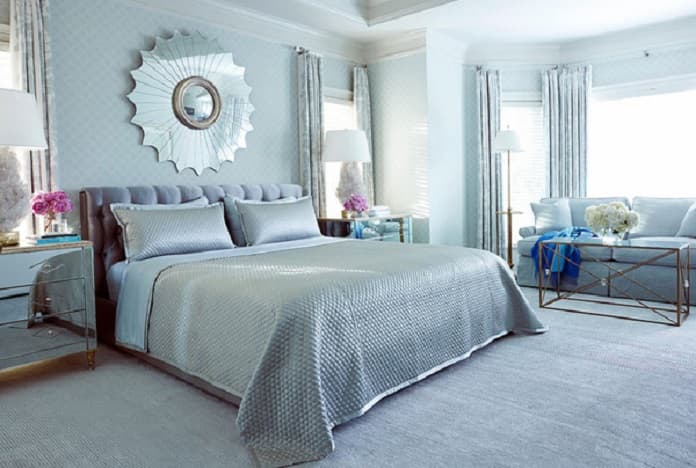 
Ảnh 2: Phòng ngủ màu xanh nhạt kết hợp với màu nội thất tương đồng nhã nhặn
