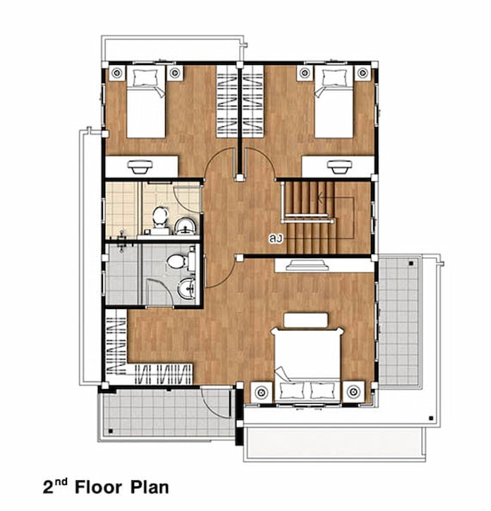 
Ảnh 35: Tầng 2 đầy đủ tiện nghi cho gia đình trong mẫu thiết kế nhà ngang 6m
