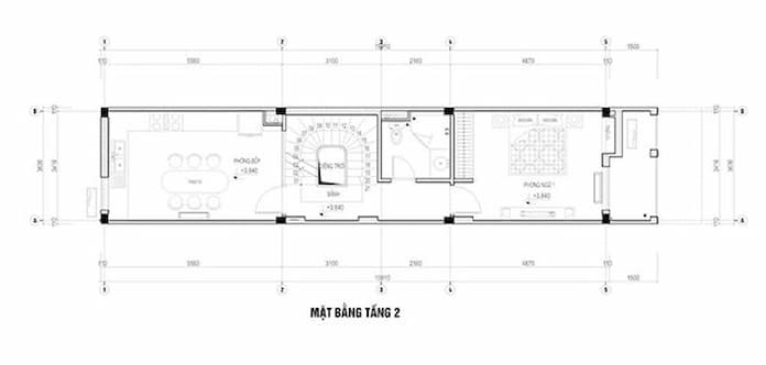 
Ảnh 8: Thiết kế tầng 2 của căn nhà ống kết hợp với kinh doanh
