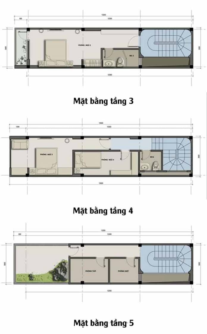 
Ảnh 16: Bố trí công năng các phòng ở tầng 3,4,5 hết sức khoa học
