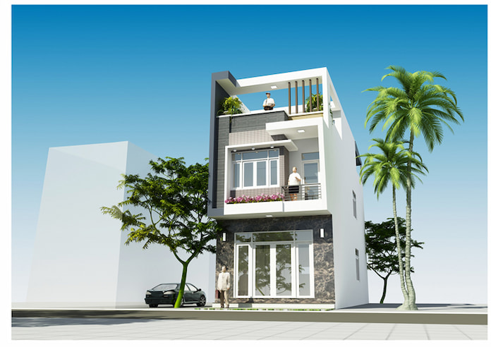 
Ảnh 13. Tham khảo mẫu nhà phố 3 tầng 2 phòng ngủ của mẫu nhà phố 5x16m
