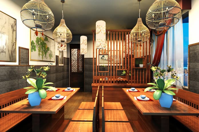 
Ảnh 3: Thiết kế nhà hàng Hàn Quốc chủ yếu chất lượng gỗ
