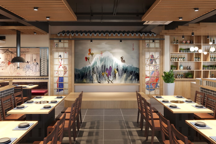
Ảnh 10: Thiết kế nhà hàng Hàn Quốc kiểu truyền thống
