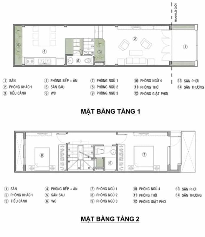 
Ảnh 4: Bố trí công năng căn nhà tại các tầng 1,2 sao cho rộng rãi
