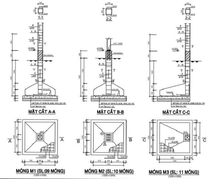 
Ảnh 5: Bản vẽ móng đơn
