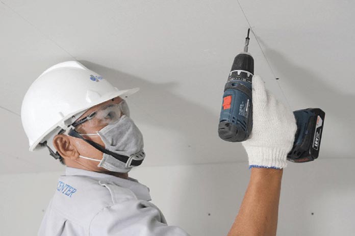 Ảnh 19: Liên kết tấm thạch cao vào hệ khung xương phụ