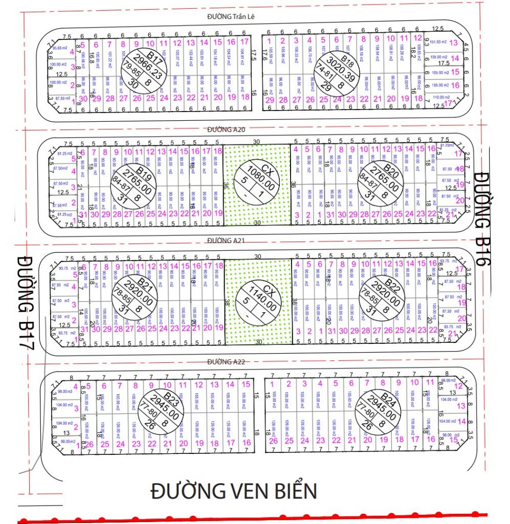 
Mặt bằng phân lô B17, B18, B19, B20, B21, B22, B23, B24
