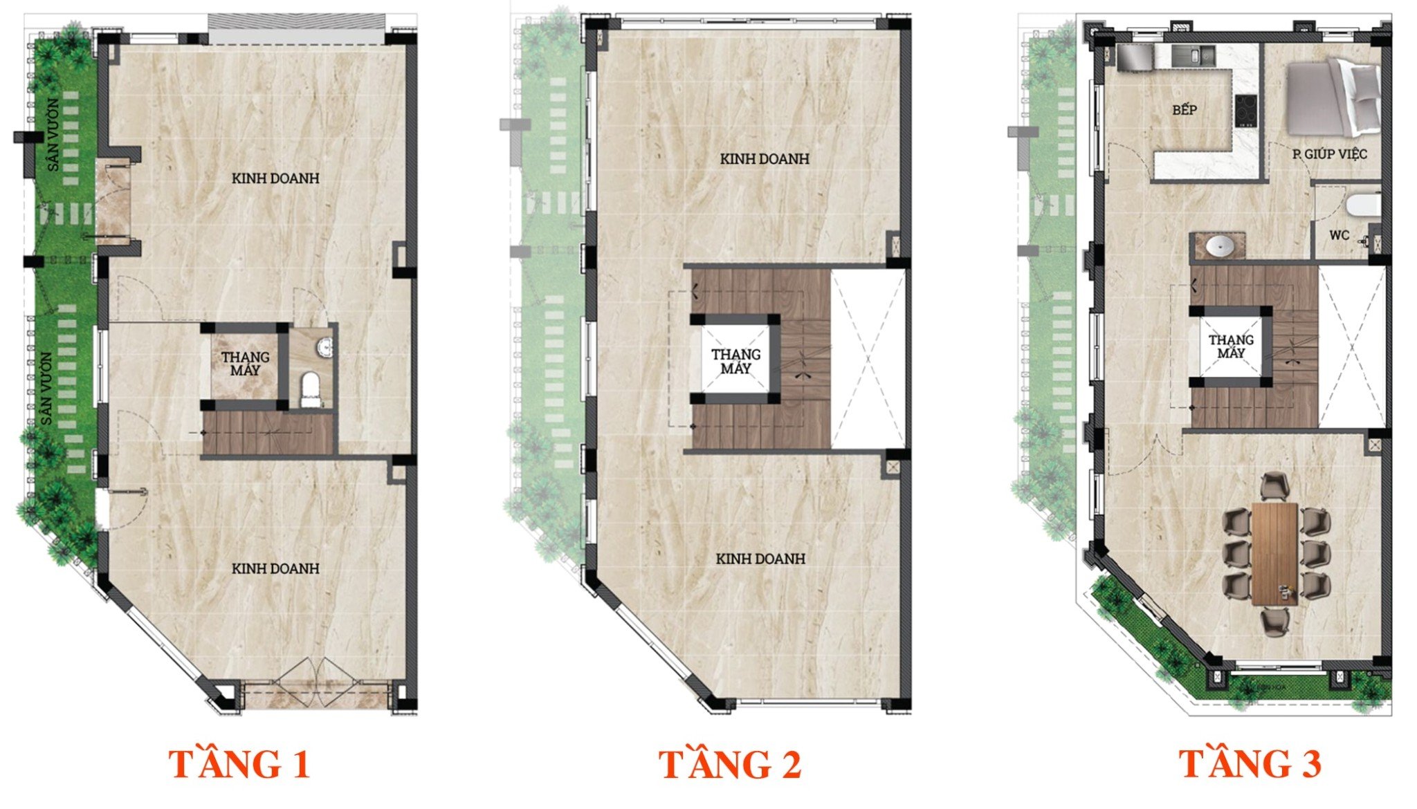 
Mặt bằng căn góc Him lam Vạn Phúc tầng 1,2,3

