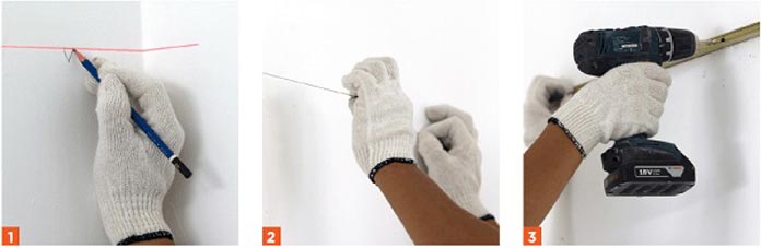 Ảnh 4: Xác định đúng vị trí lắp thanh viền tường