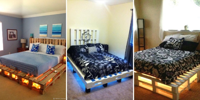  Ảnh 11: Đóng giường gỗ pallet có đèn