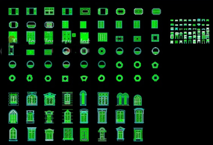 
Ảnh 2: Hình thư viện autocad về các loại cửa, rèm cửa các loại thông dụng nhất
