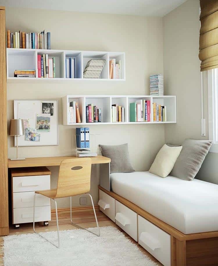 
Ảnh 9: Sử dụng giường kết hợp tủ chứa đồ là lựa chọn thông minh giúp tiết kiệm diện tích

