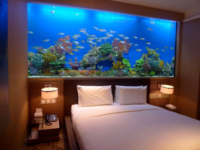  Ảnh 3: Nên đặt bể cá trong phòng ngủ ở vị trí hợp phong thủy