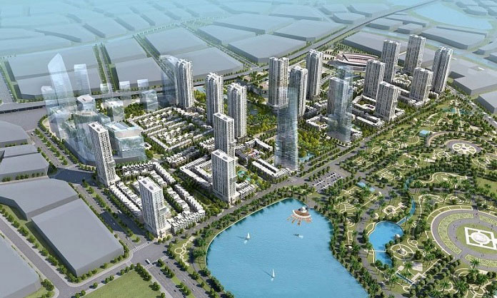 Phối cảnh trên cao của chung cư Manor Central Park tại Thủ Đô Hà Nội