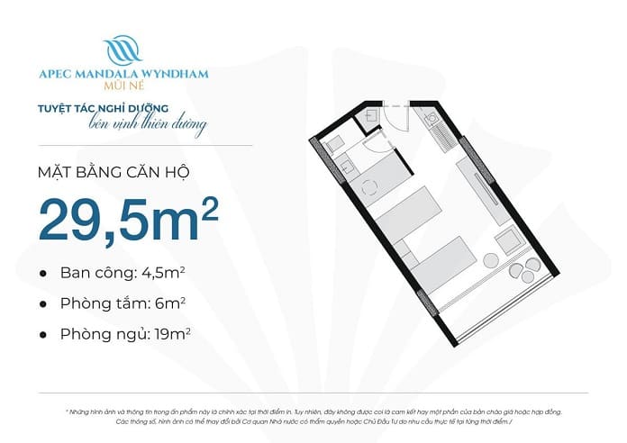  Layout thiết kế căn Condotel 29.5m2