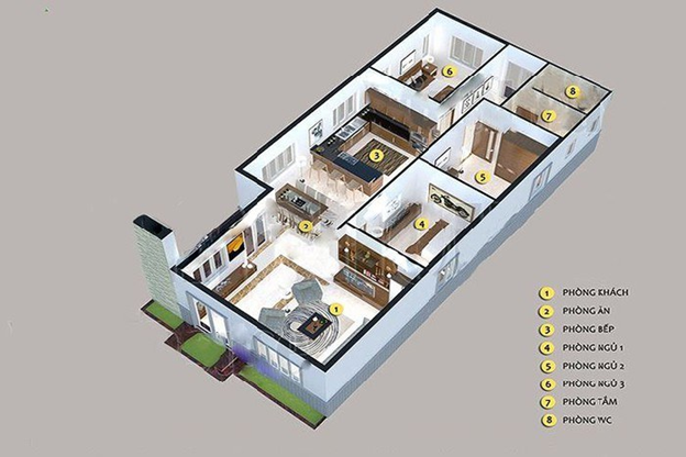 
Bản vẽ thiết mô phỏng kế nhà 3 phòng ngủ

