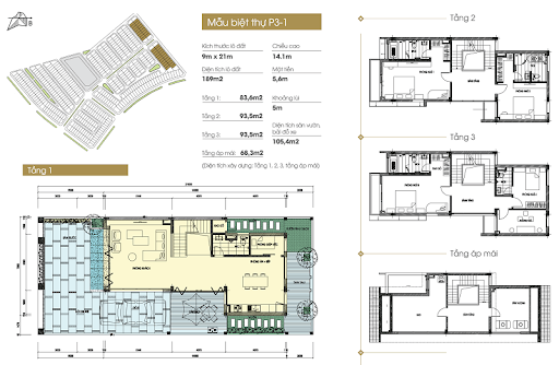 
Mặt bằng biệt thự P3-1
