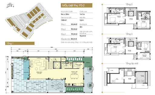 
Mặt bằng biệt thự P3-2
