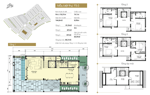 Mặt bằng biệt thự P3-3