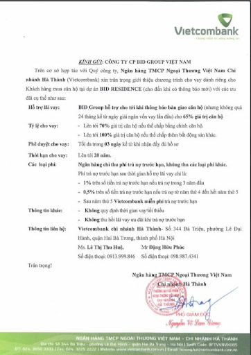 
BID Group hỗ trợ&nbsp; toàn bộ lãi suất cho tới khi khách hàng nhận nhà
