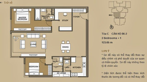 
Dòng căn 2 phòng ngủ của chung cư Mulberry Lane
