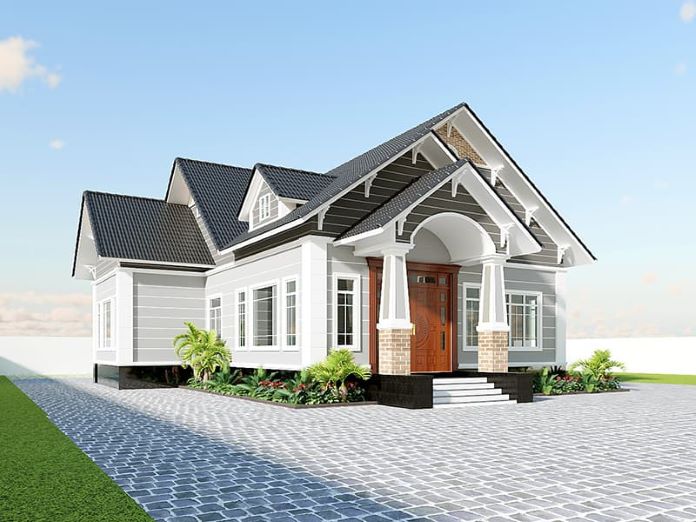 Phối cảnh mặt tiền của nhà cấp 4 500 triệu đẹp