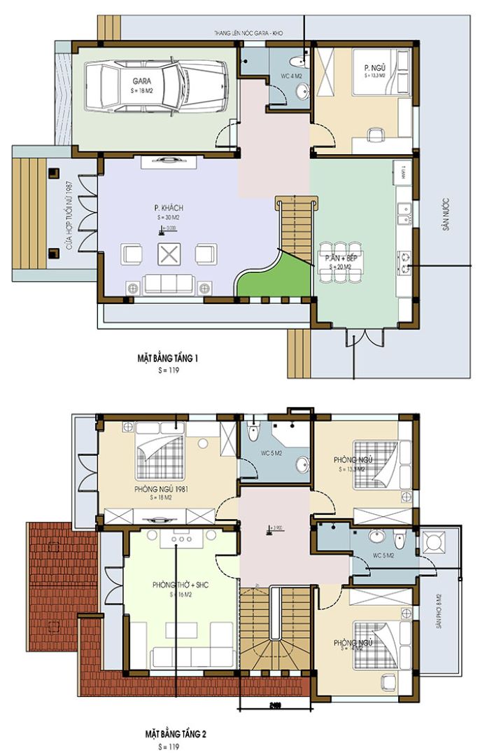 
Không gian tầng 2 được tận dụng triệt để cho việc nghỉ ngơi của cả nhà
