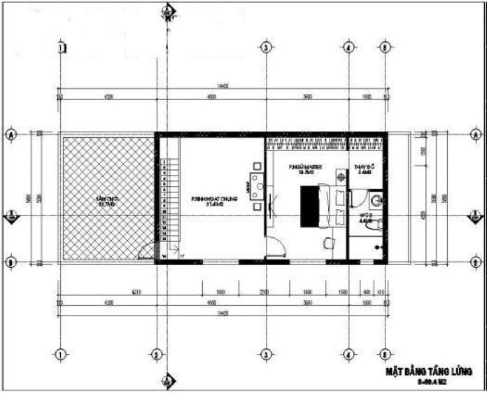 Công năng của tầng lửng được sử dụng cho nghỉ ngơi và sinh hoạt chung của cả nhà
