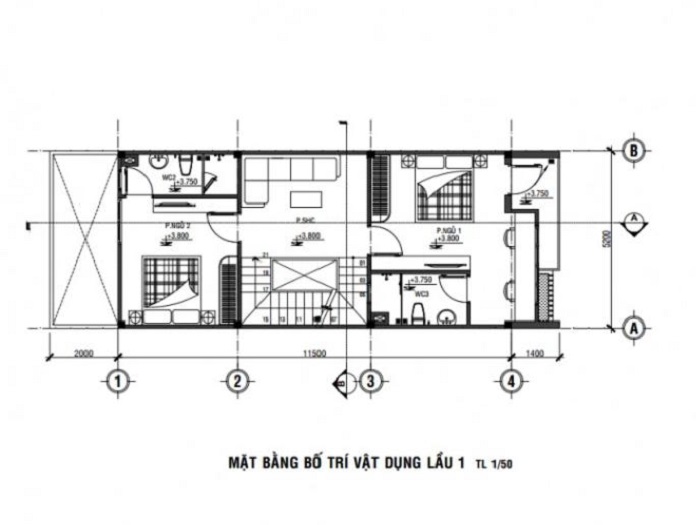 
Mặt bằng lầu 1
