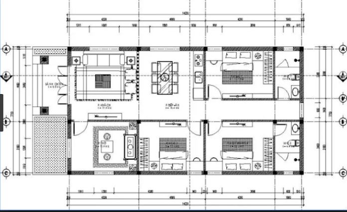 Bản vẽ nhà cấp 4 500 triệu mái thái đẹp với đầy đủ công năng
