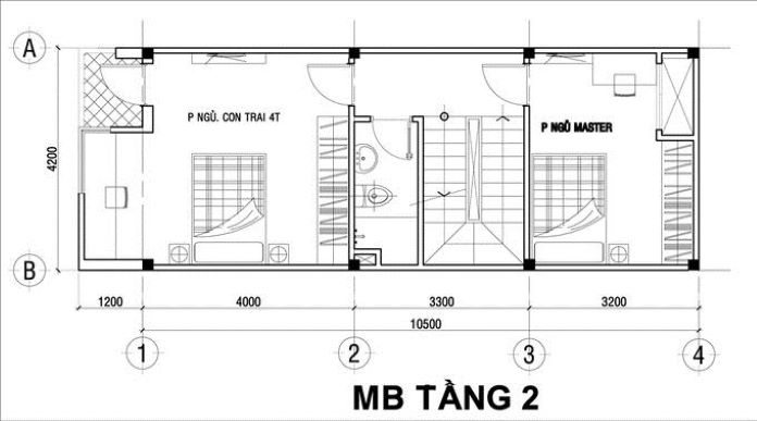 
Không gian mặt bằng tầng 2
